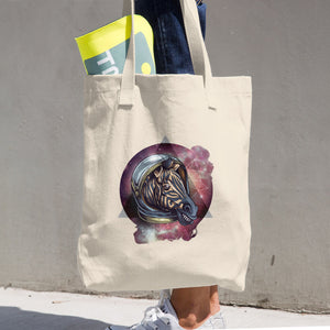 Cosmic Zebra Cotton Tote Bag