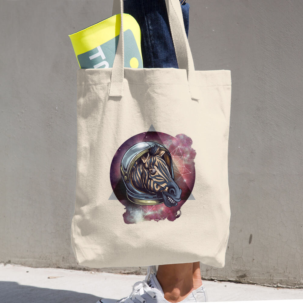 Cosmic Zebra Cotton Tote Bag